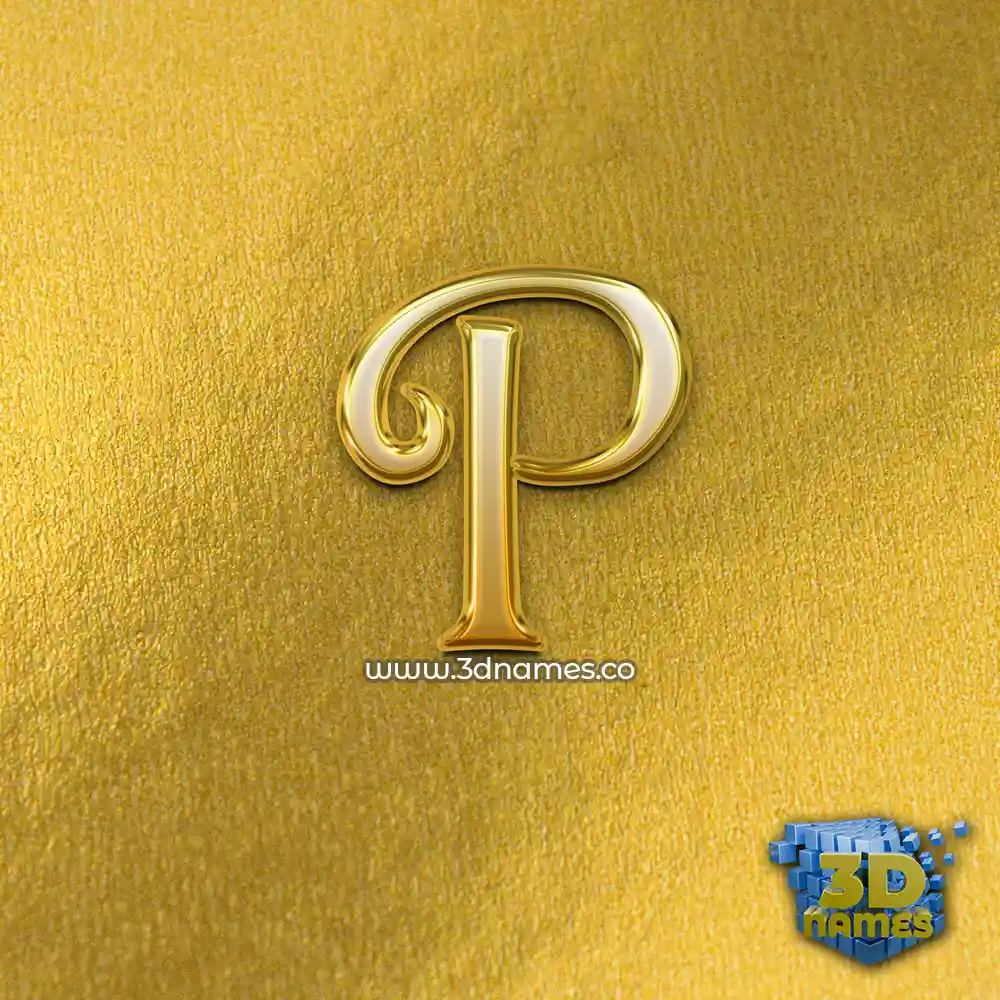 p in All Gold style - 3D name wallpaper