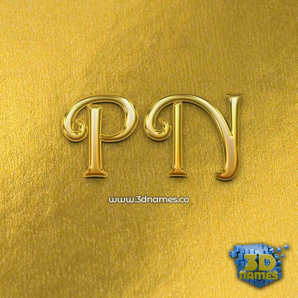 p n in All Gold style - 3D name wallpaper