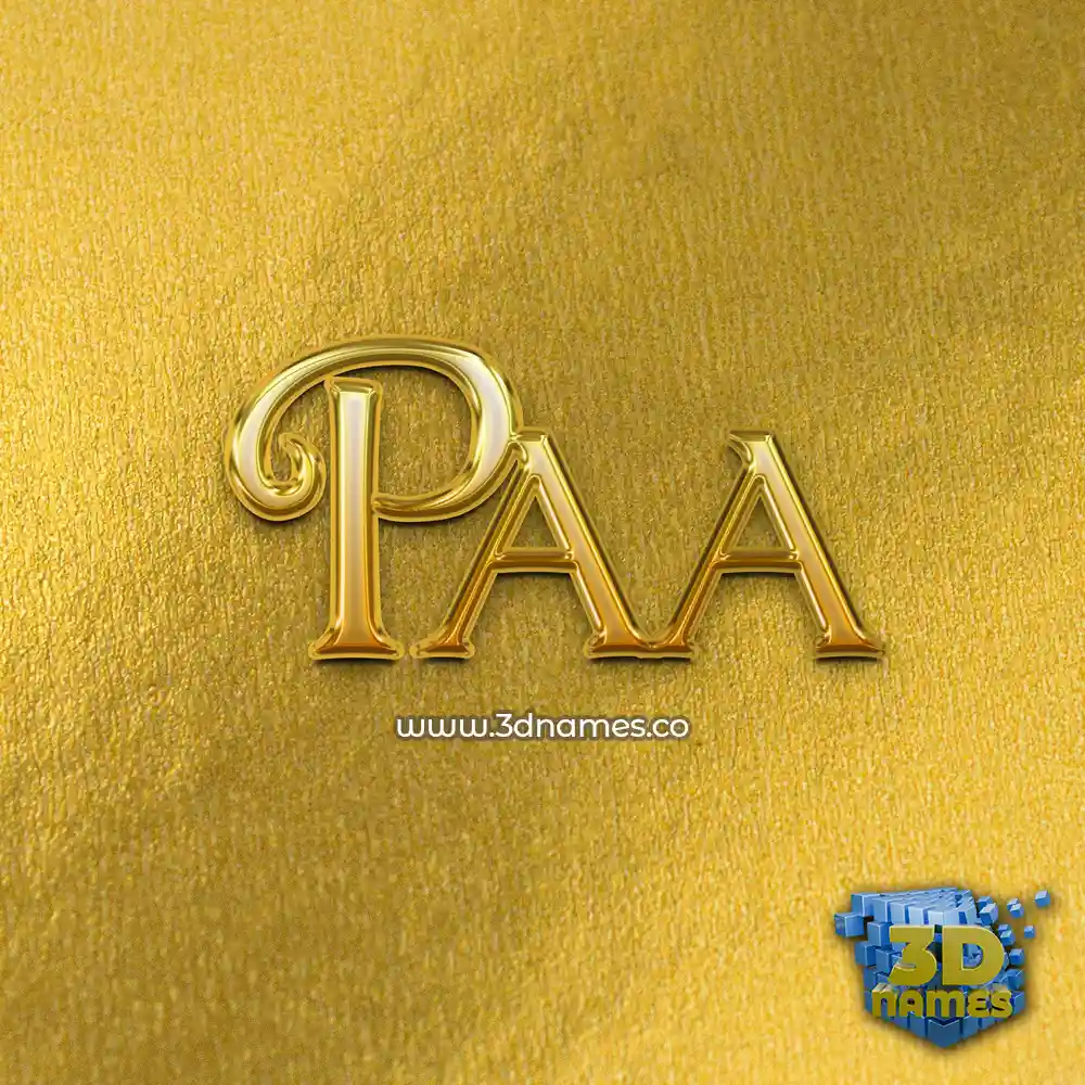 paa in All Gold style - 3D name wallpaper