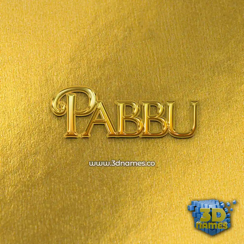 pabbu in All Gold style - 3D name wallpaper