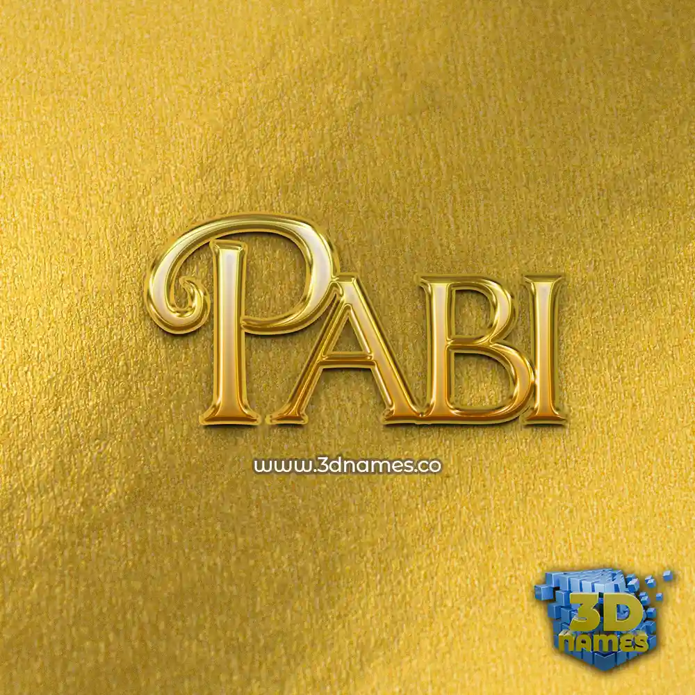 pabi in All Gold style - 3D name wallpaper