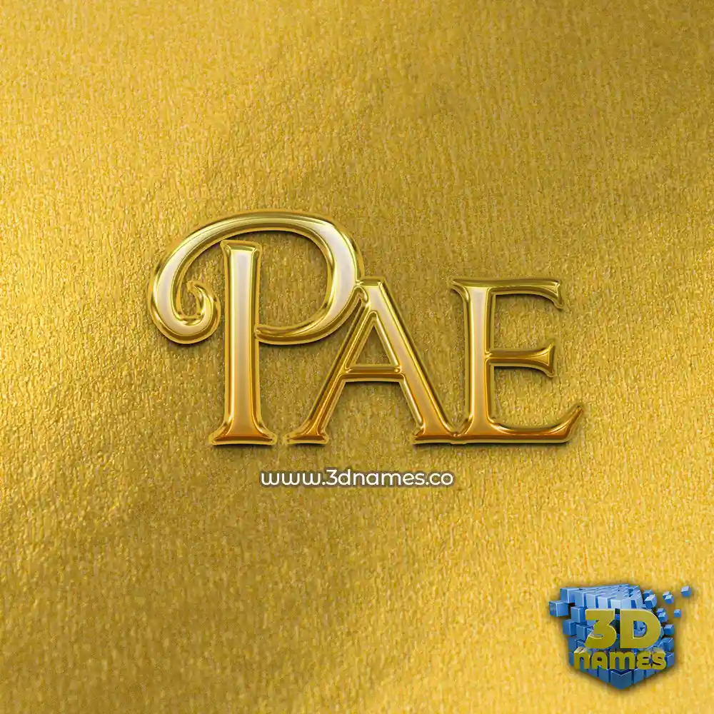 pae in All Gold style - 3D name wallpaper