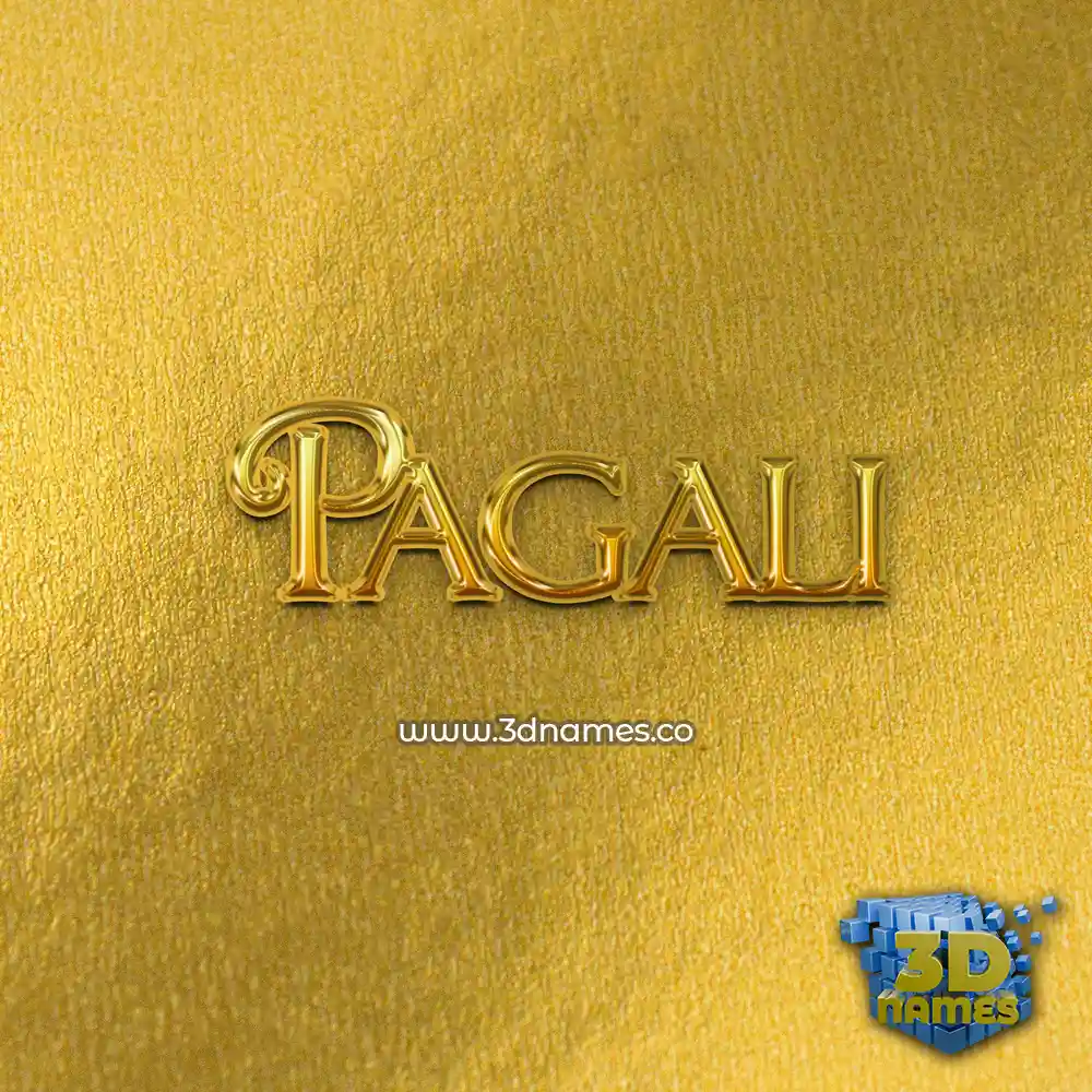 pagali in All Gold style - 3D name wallpaper