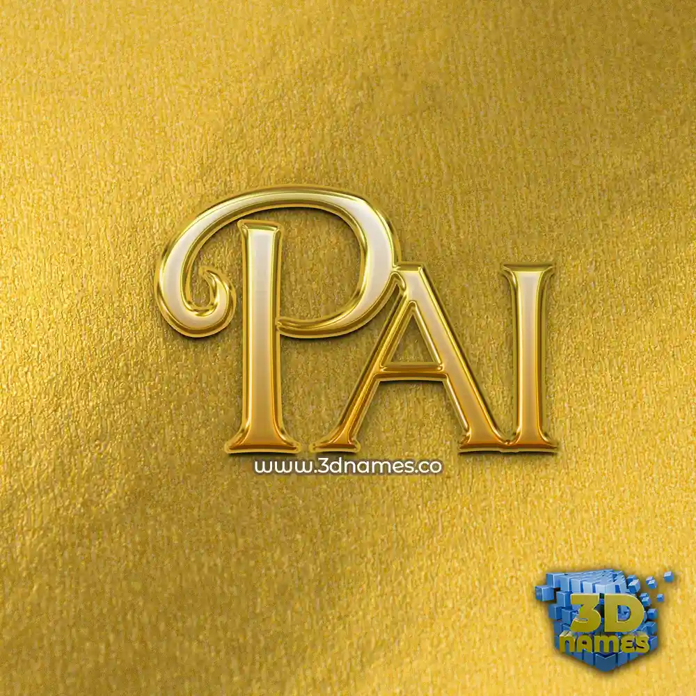 pai in All Gold style - 3D name wallpaper