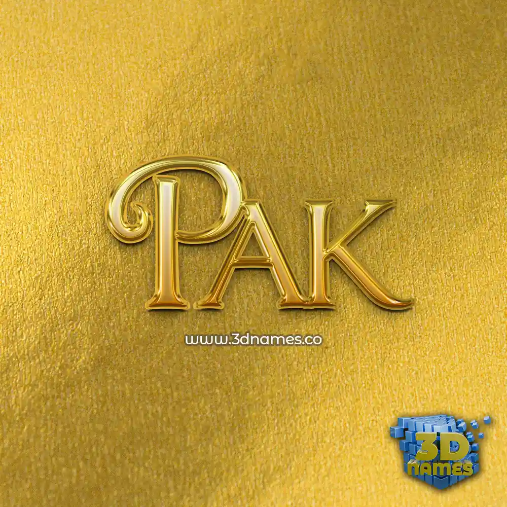pak in All Gold style - 3D name wallpaper