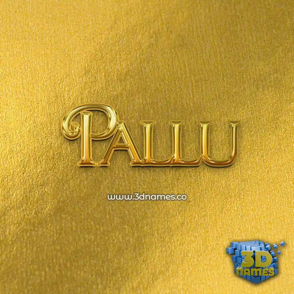 pallu in All Gold style - 3D name wallpaper