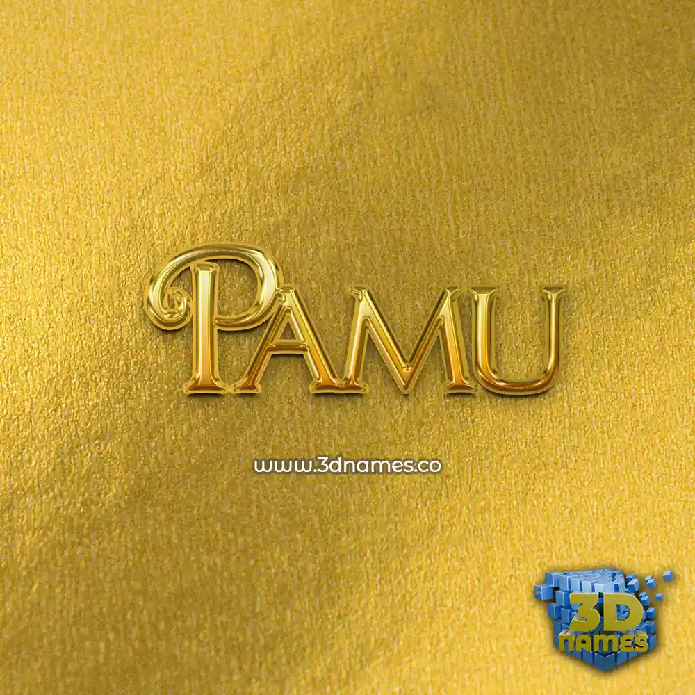 pamu in All Gold style - 3D name wallpaper
