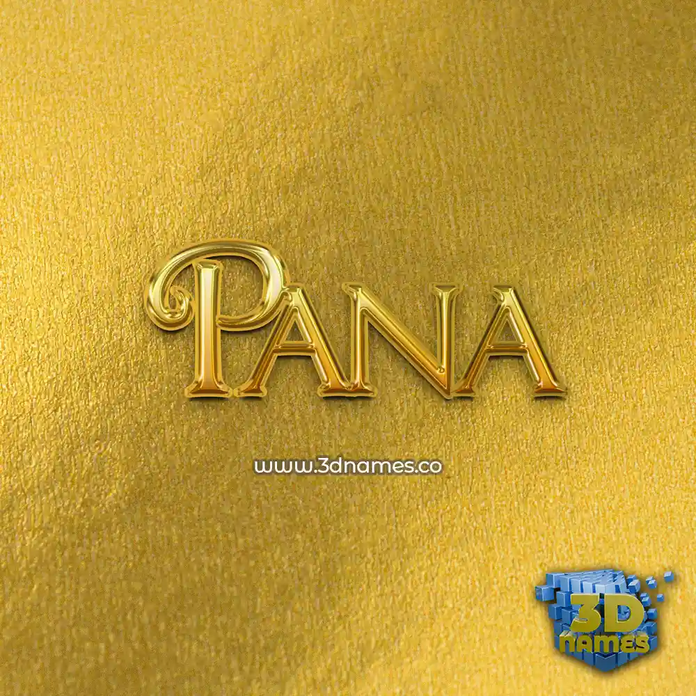 pana in All Gold style - 3D name wallpaper