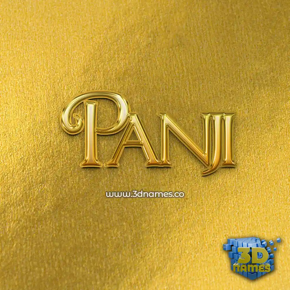 panji in All Gold style - 3D name wallpaper