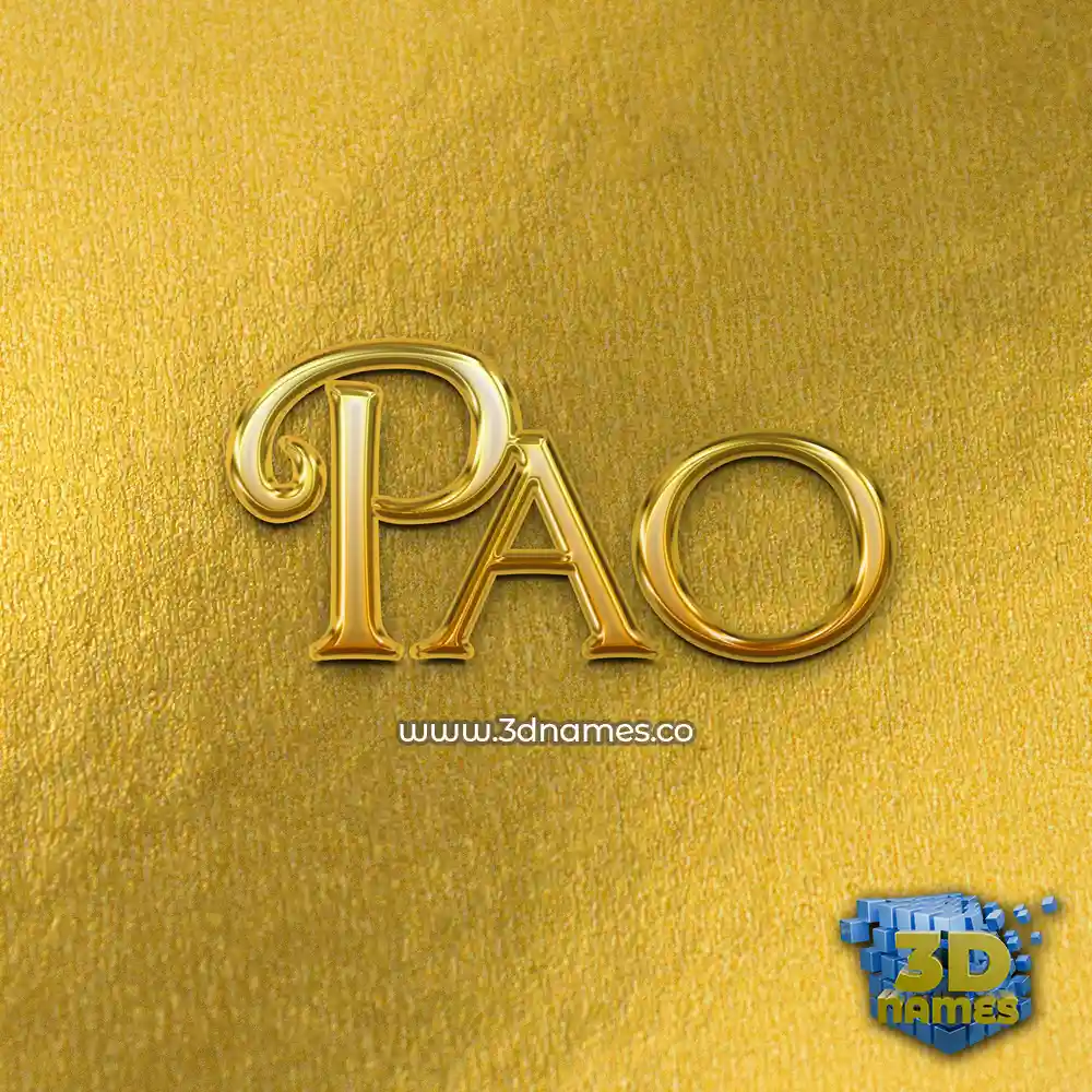 pao in All Gold style - 3D name wallpaper