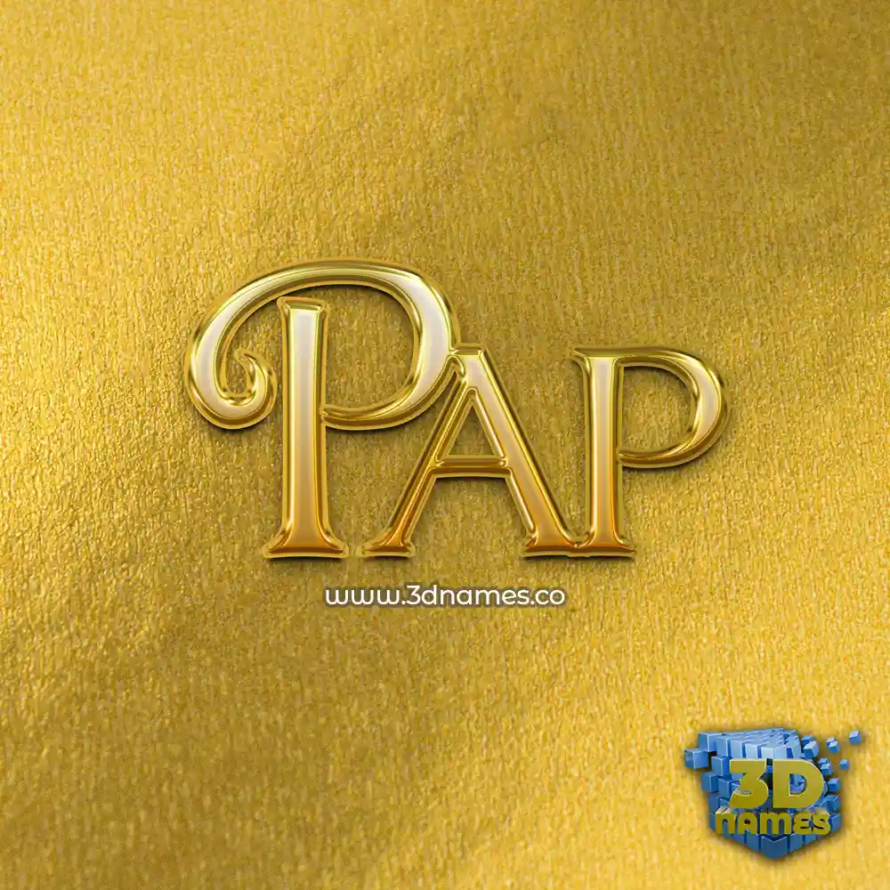 pap in All Gold style - 3D name wallpaper