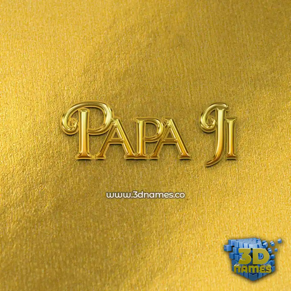 papa ji in All Gold style - 3D name wallpaper
