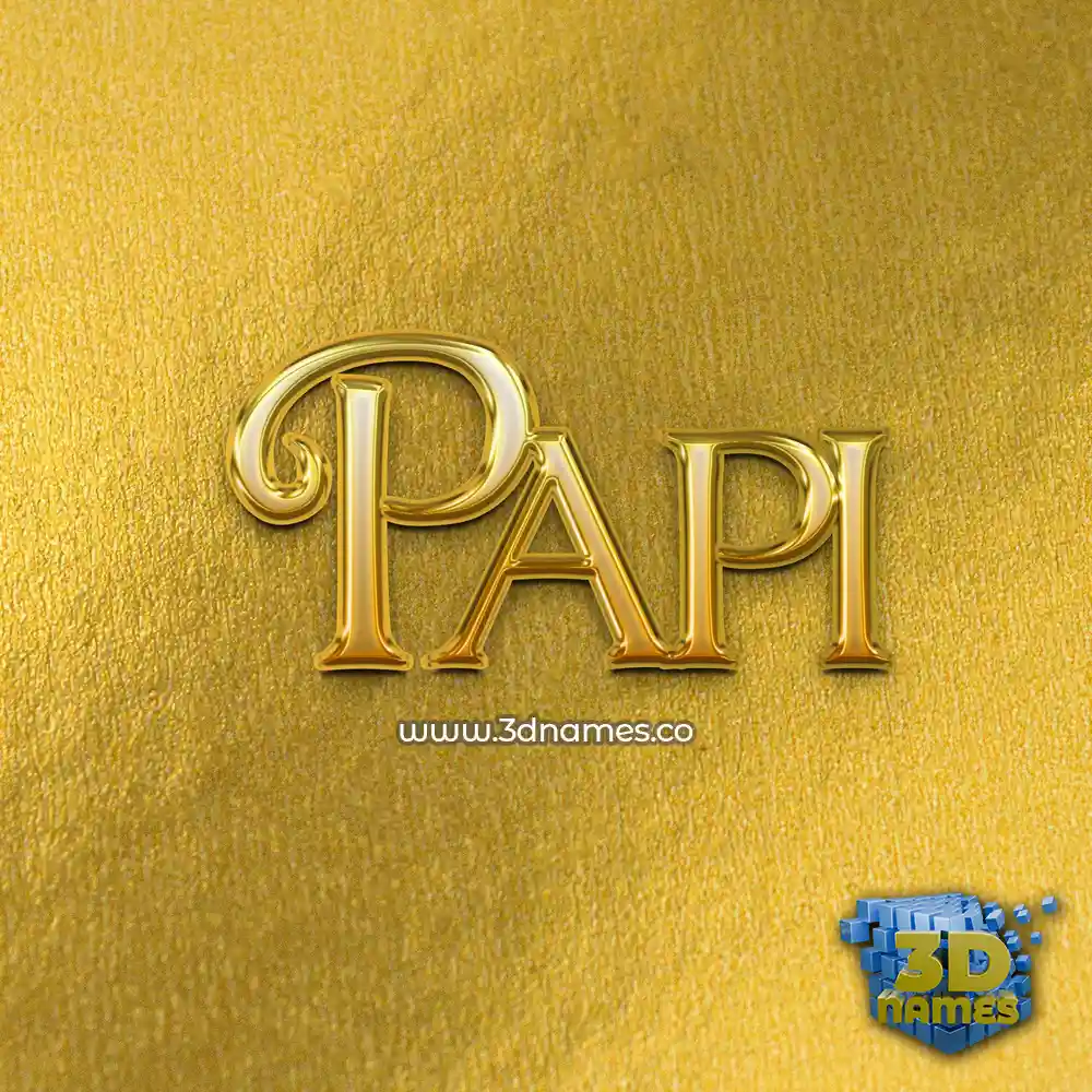 papi in All Gold style - 3D name wallpaper