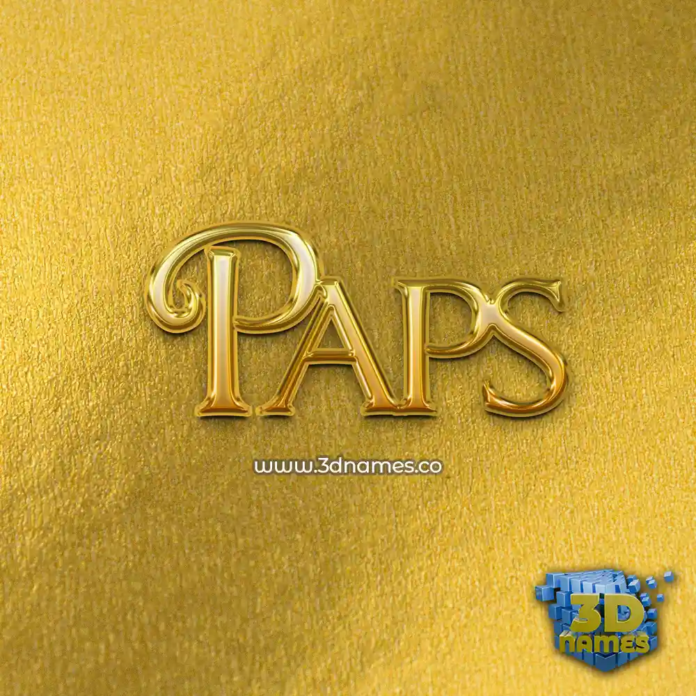 paps in All Gold style - 3D name wallpaper