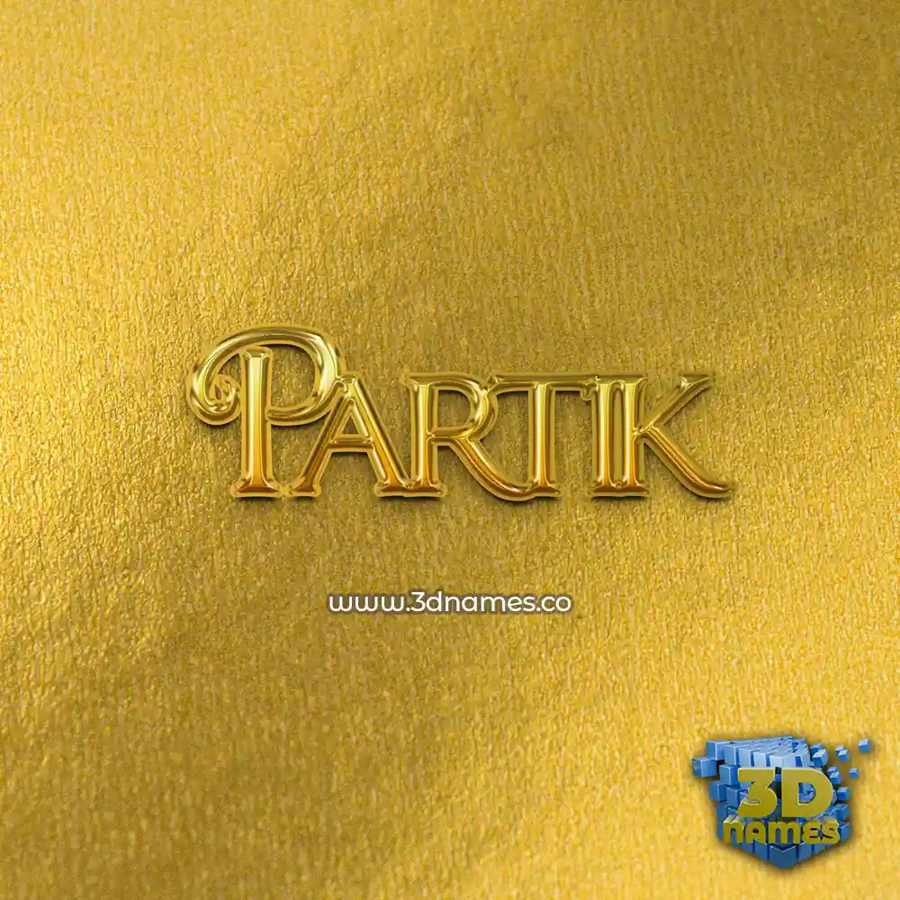 partik in All Gold style - 3D name wallpaper