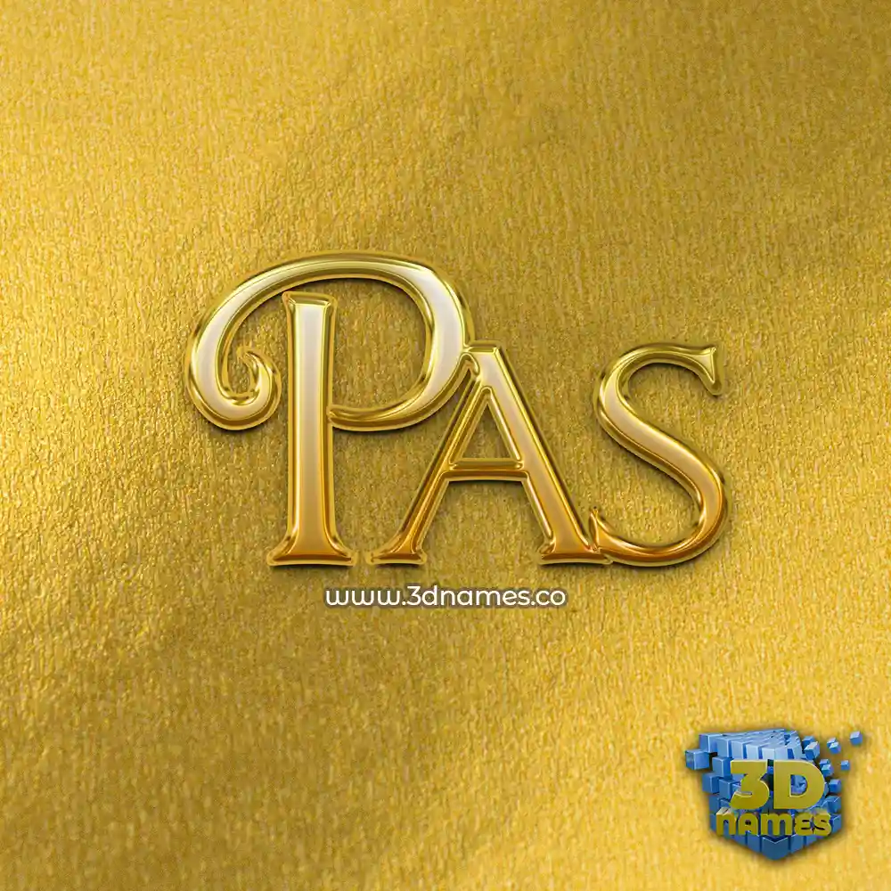 pas in All Gold style - 3D name wallpaper