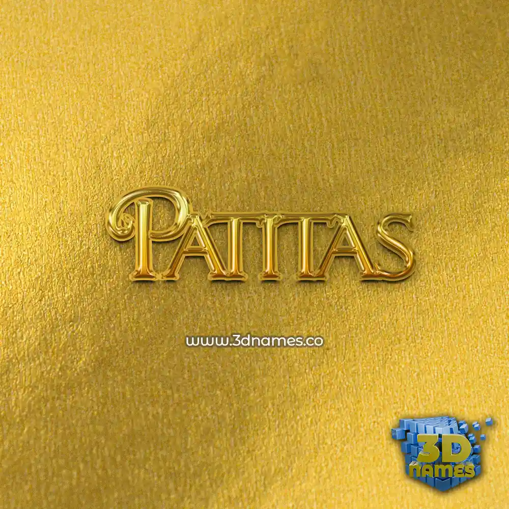 patitas in All Gold style - 3D name wallpaper