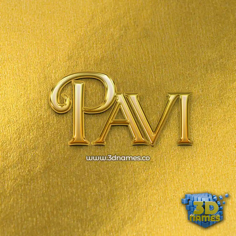pavi in All Gold style - 3D name wallpaper
