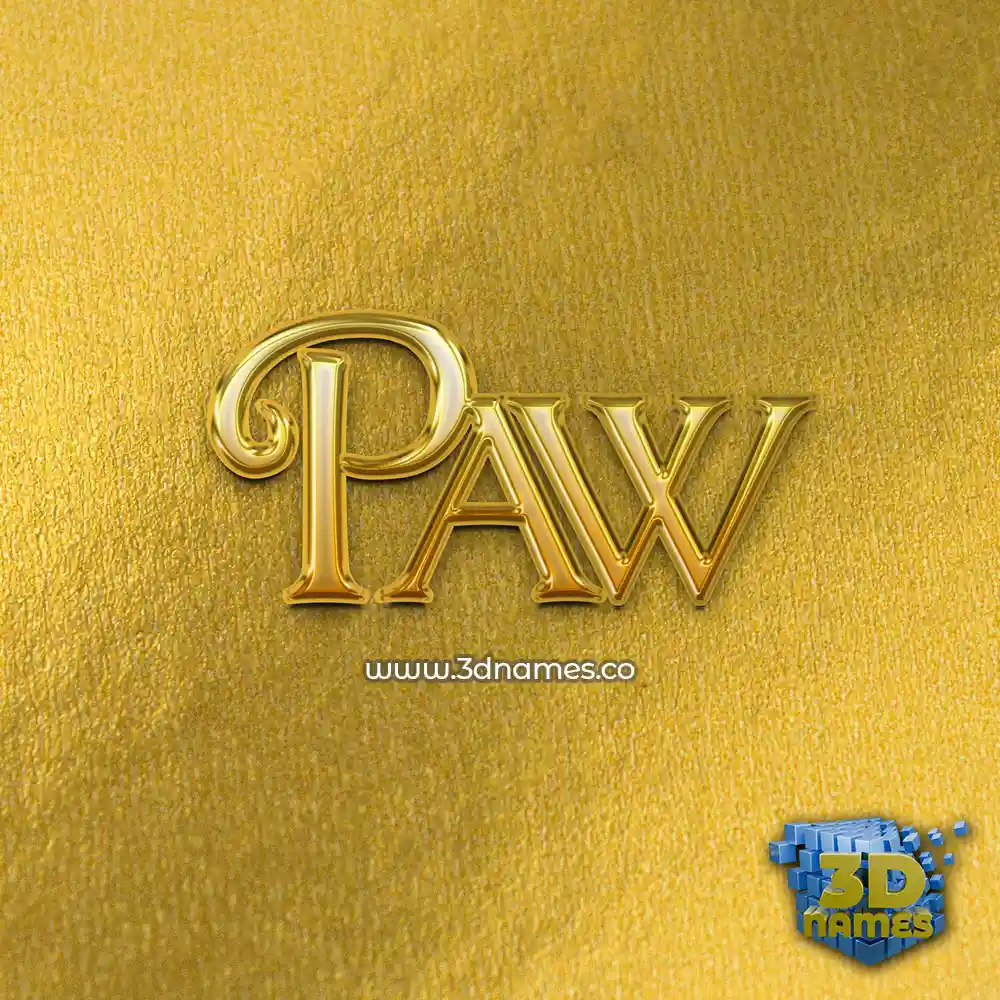 paw in All Gold style - 3D name wallpaper