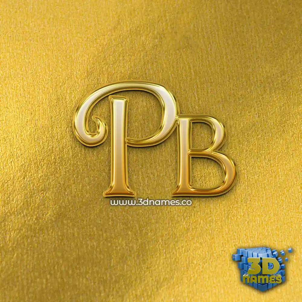 pb in All Gold style - 3D name wallpaper