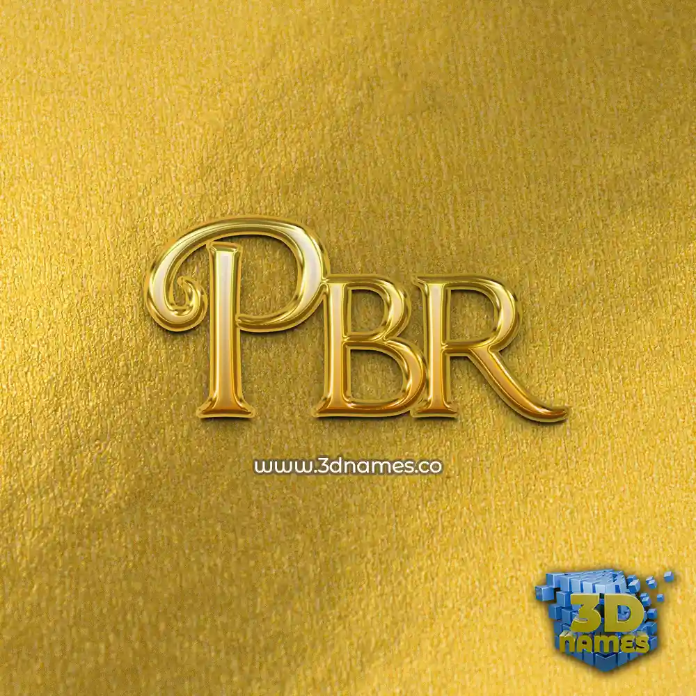 pbr in All Gold style - 3D name wallpaper