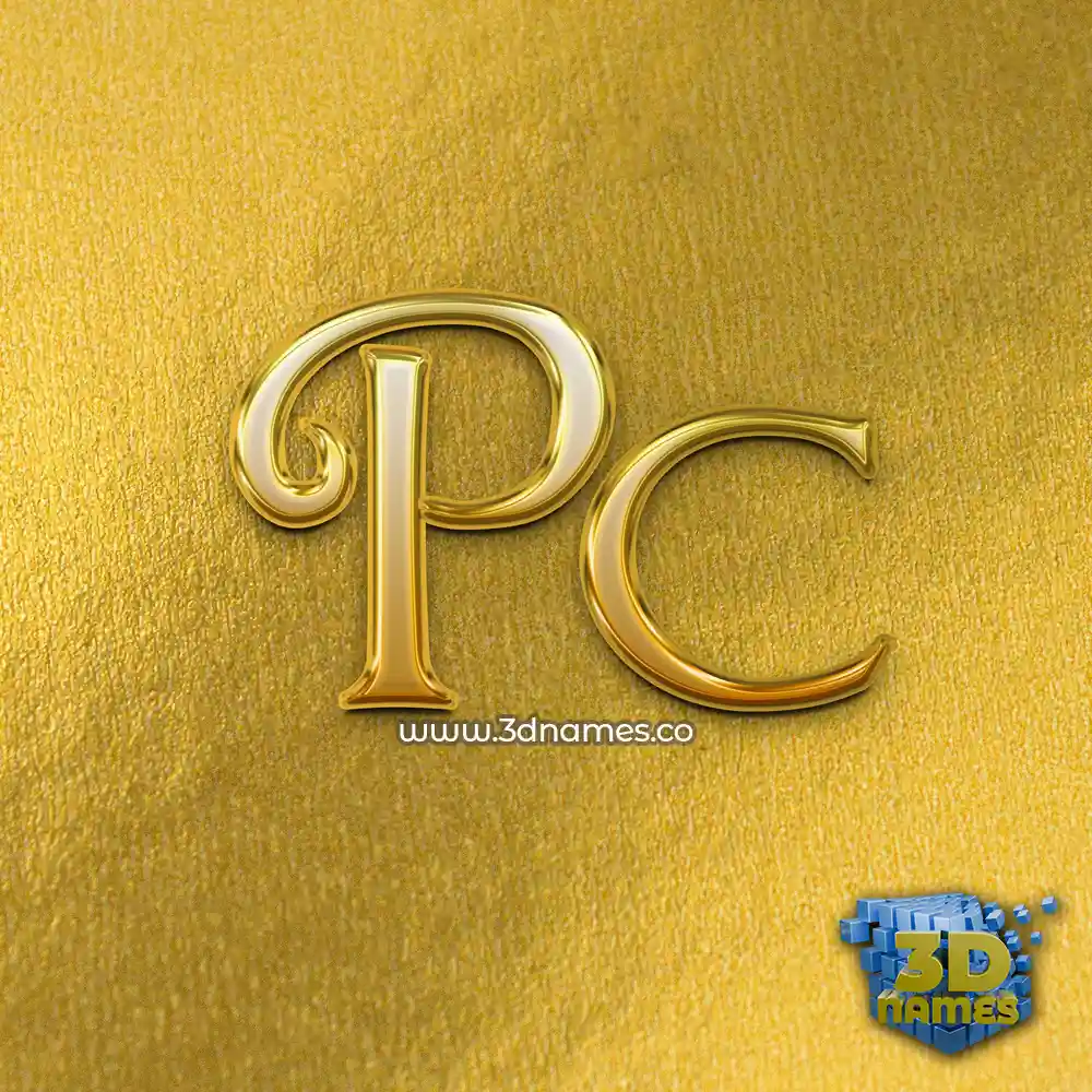 pc in All Gold style - 3D name wallpaper