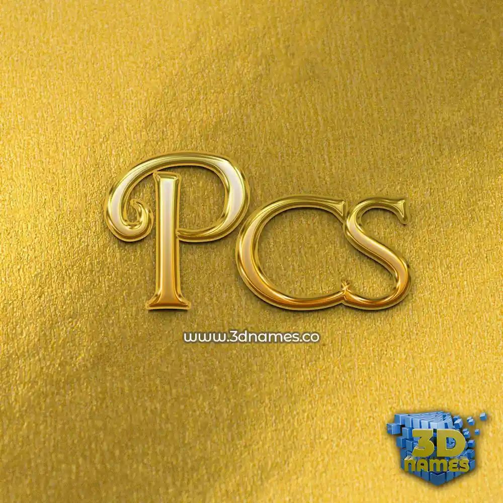 pcs in All Gold style - 3D name wallpaper