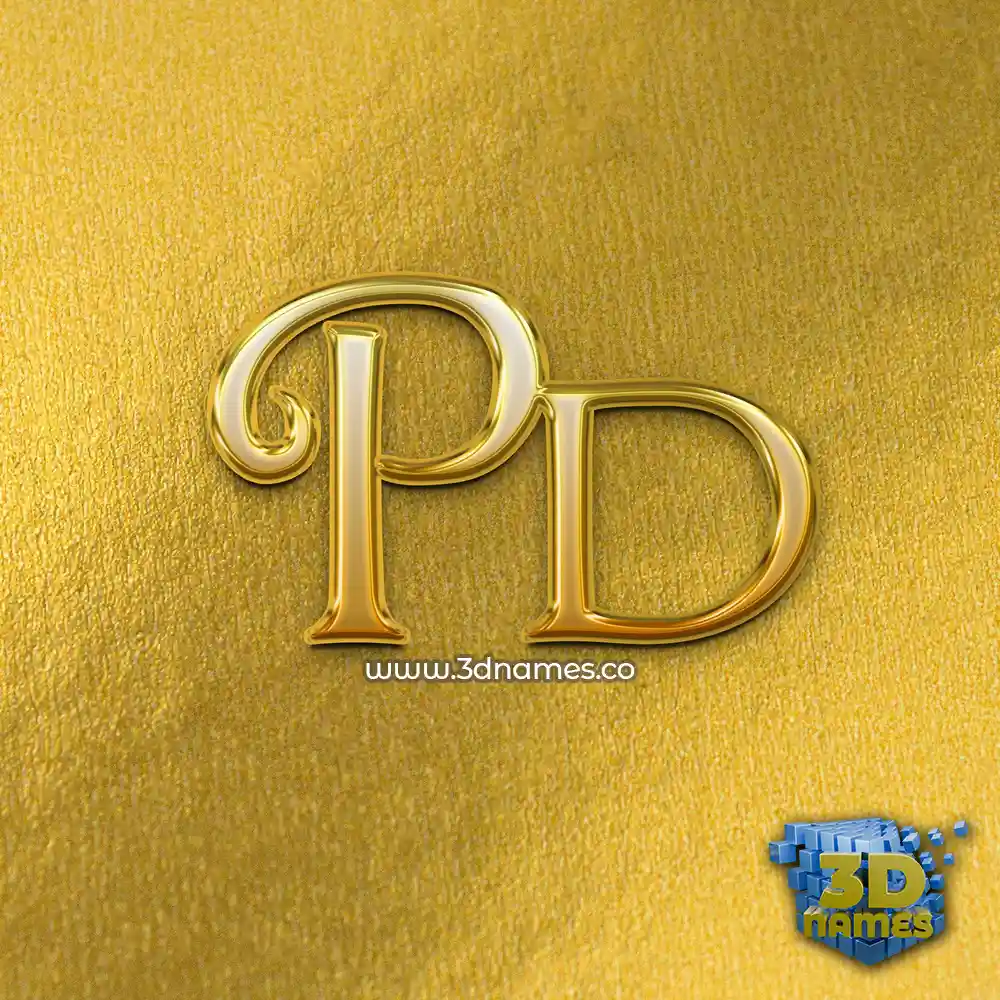 pd in All Gold style - 3D name wallpaper