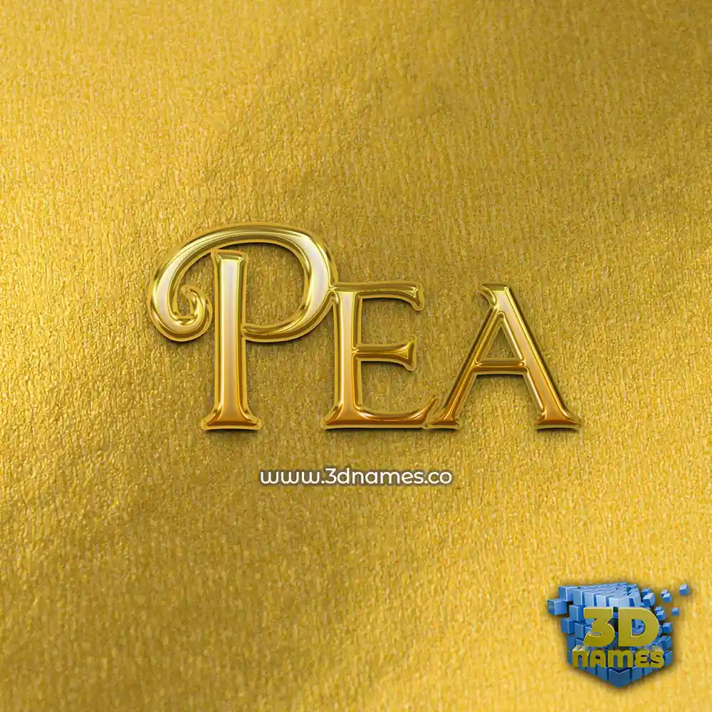 pea in All Gold style - 3D name wallpaper