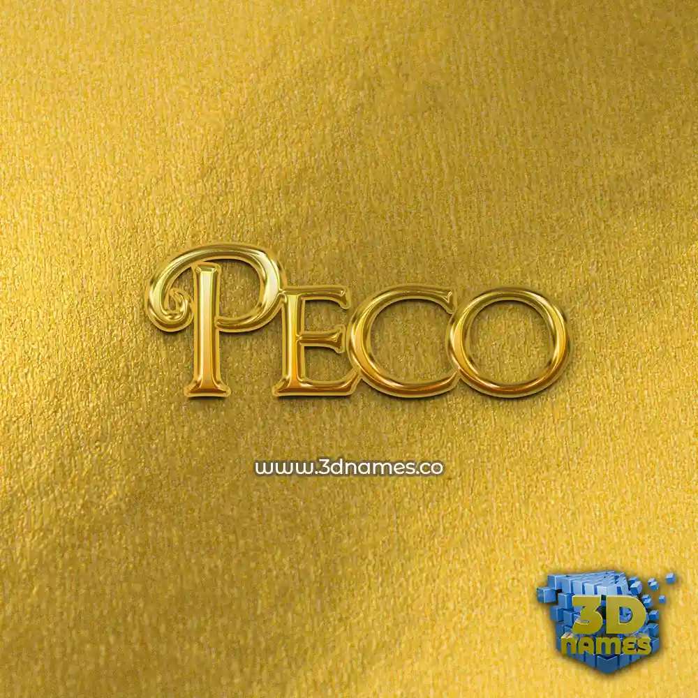 peco in All Gold style - 3D name wallpaper