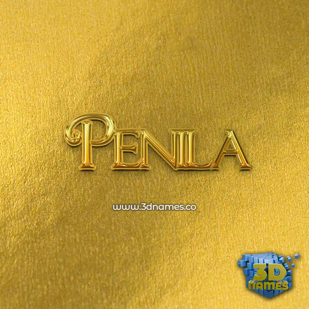 penila in All Gold style - 3D name wallpaper