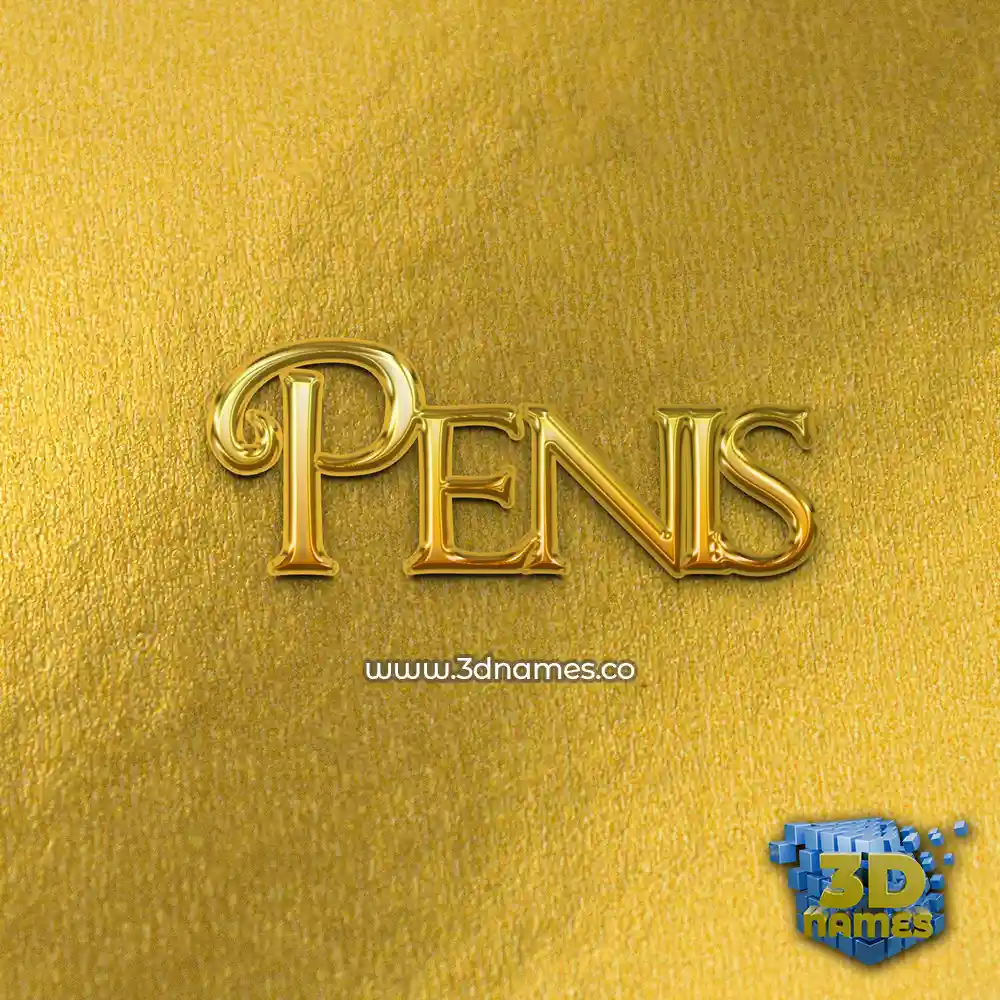 penis in All Gold style - 3D name wallpaper