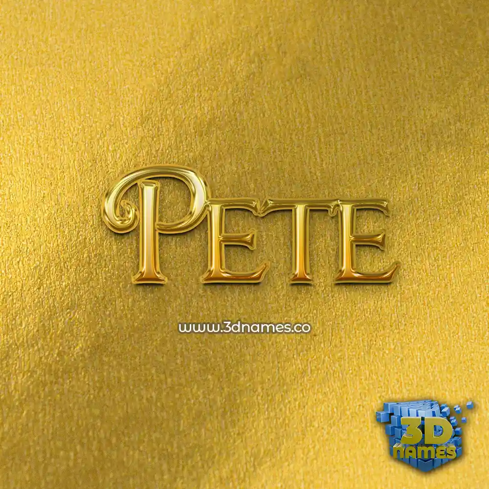 pete in All Gold style - 3D name wallpaper