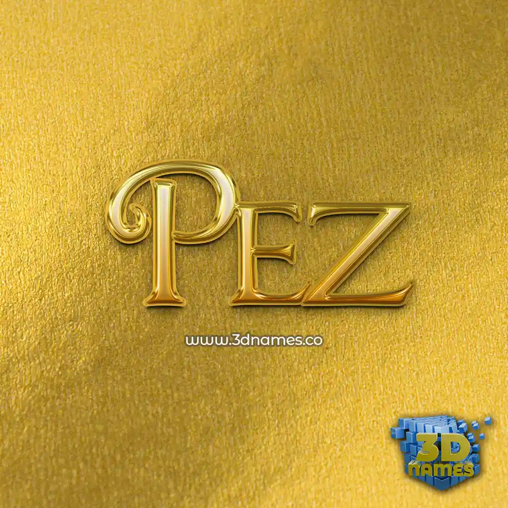 pez in All Gold style - 3D name wallpaper