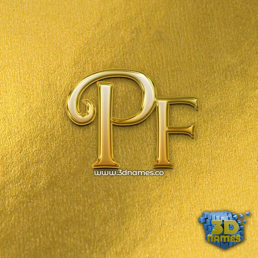 pf in All Gold style - 3D name wallpaper