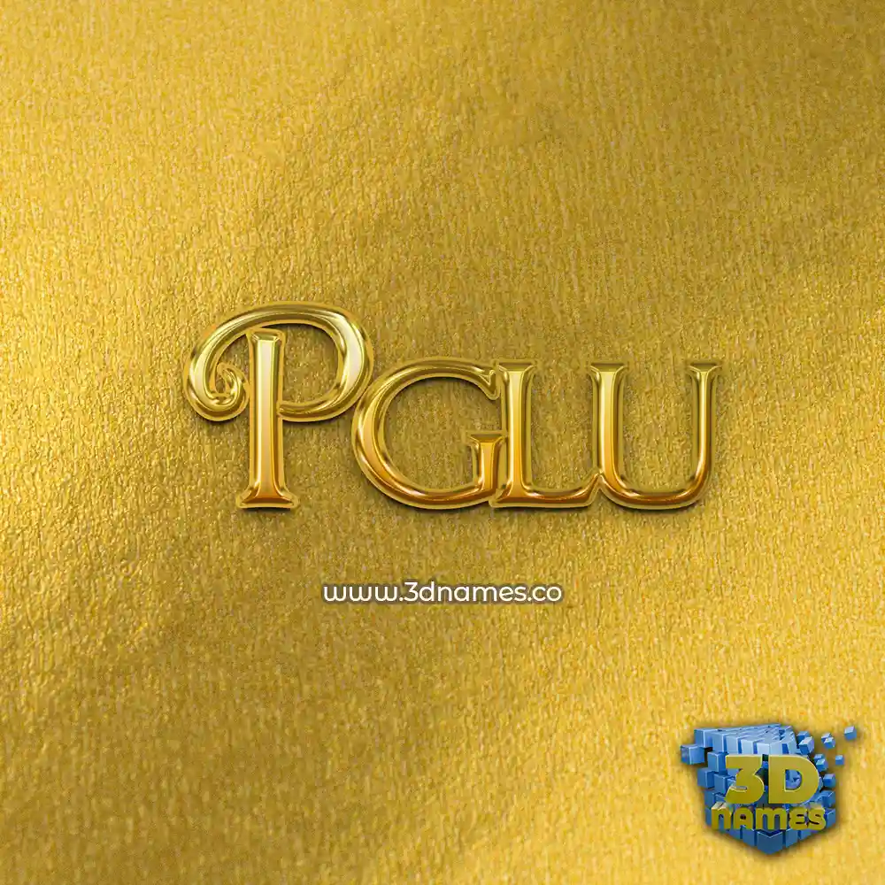 pglu in All Gold style - 3D name wallpaper