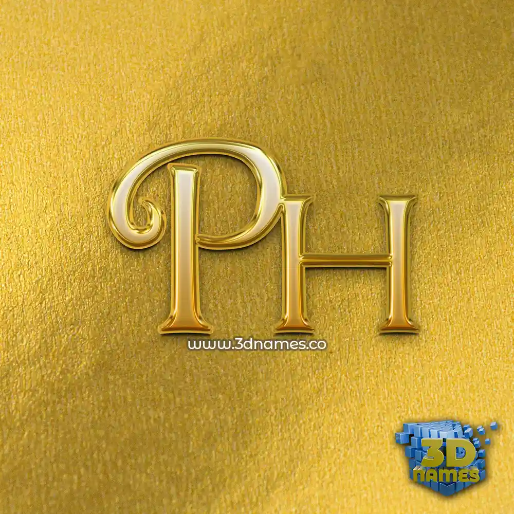 ph in All Gold style - 3D name wallpaper