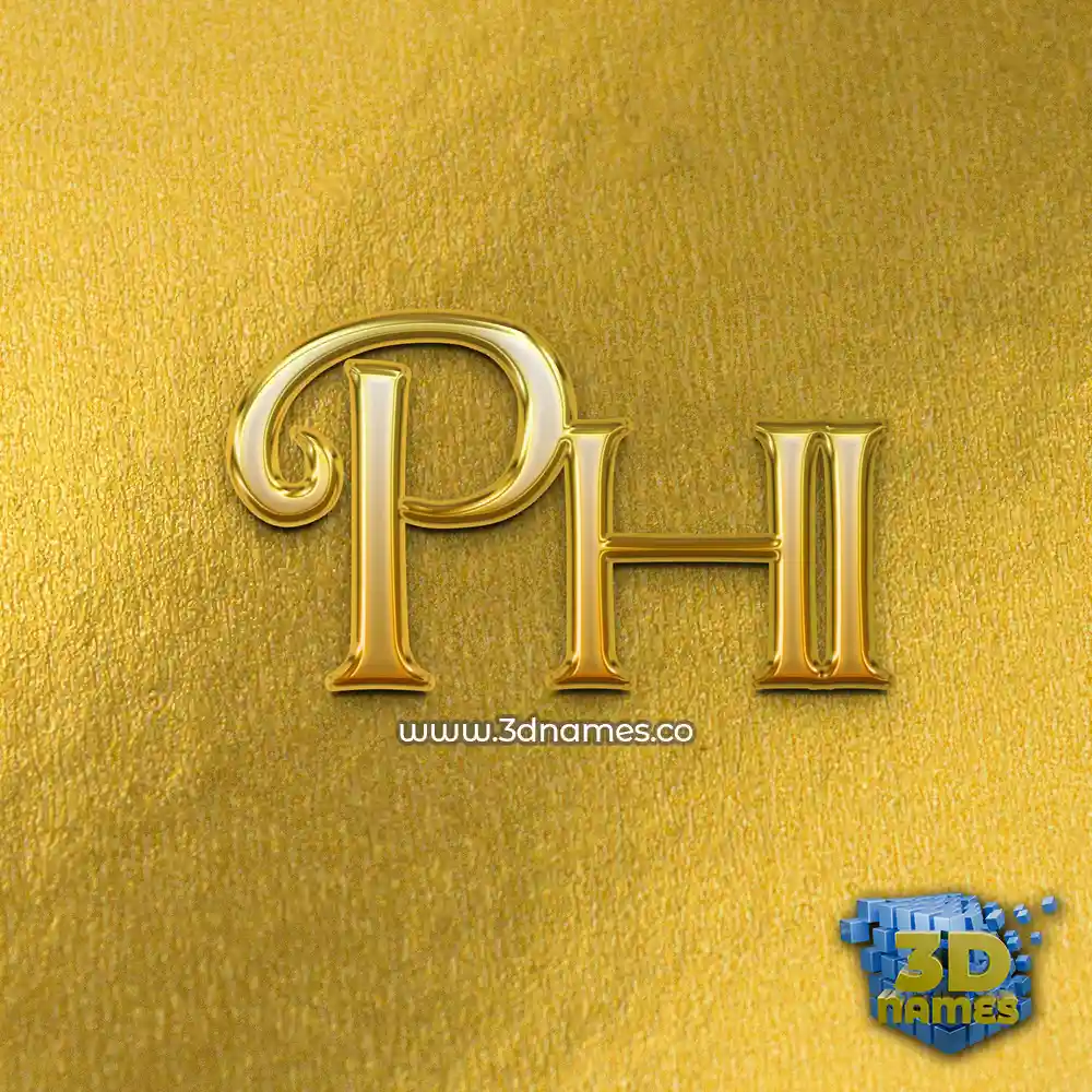 phi in All Gold style - 3D name wallpaper
