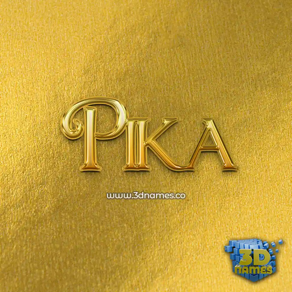 pika in All Gold style - 3D name wallpaper