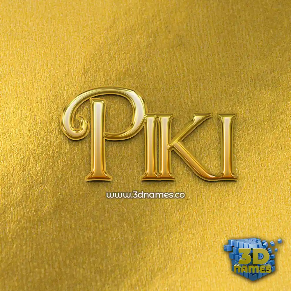 piki in All Gold style - 3D name wallpaper