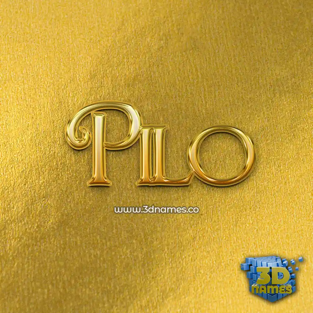 pilo in All Gold style - 3D name wallpaper