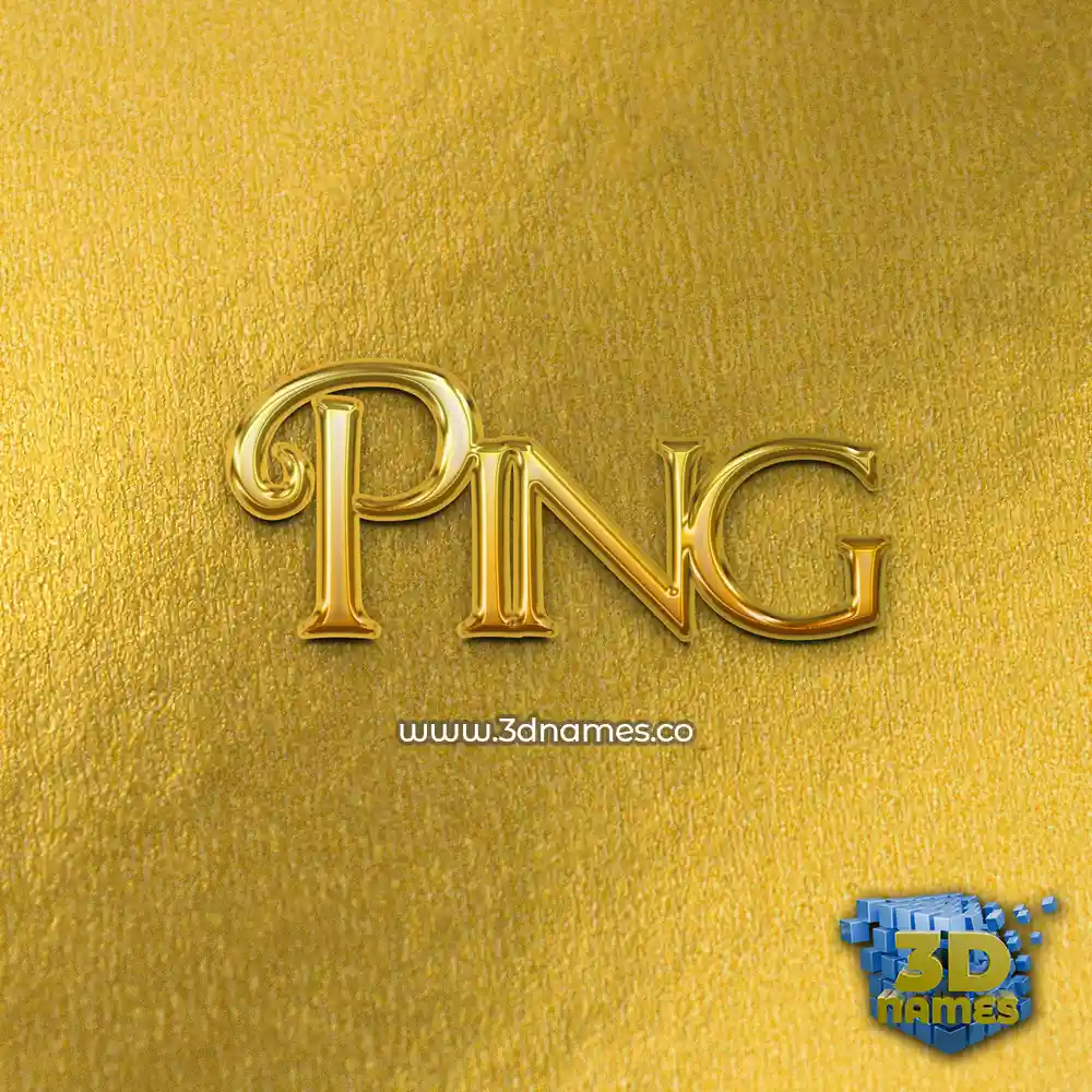 ping in All Gold style - 3D name wallpaper