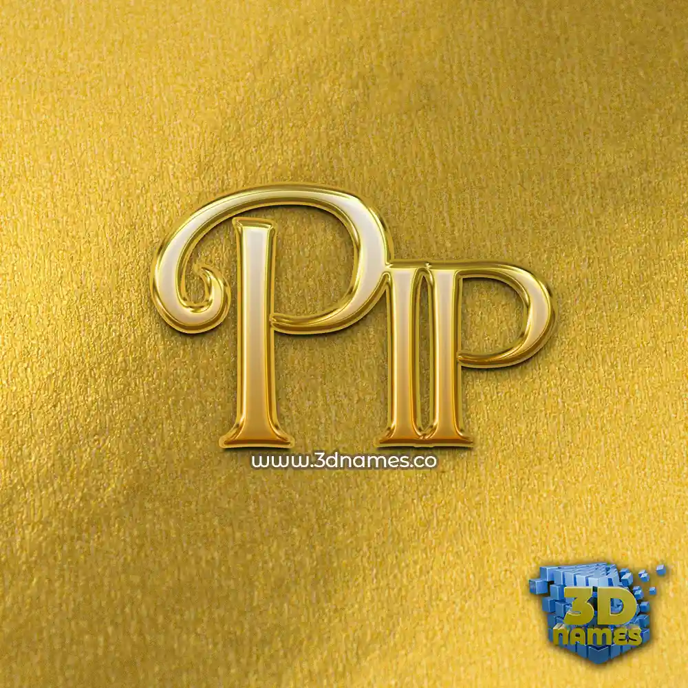 pip in All Gold style - 3D name wallpaper