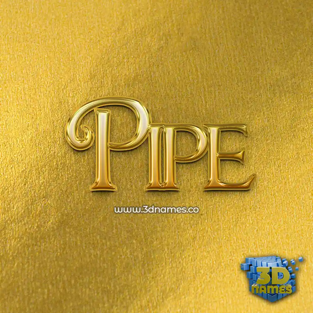 pipe in All Gold style - 3D name wallpaper
