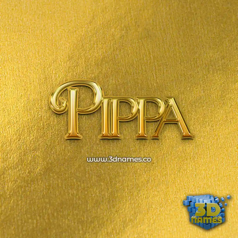 pippa in All Gold style - 3D name wallpaper