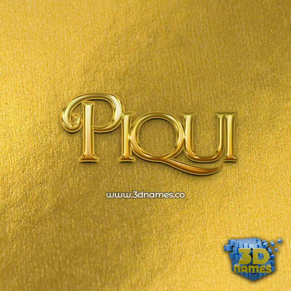 piqui in All Gold style - 3D name wallpaper