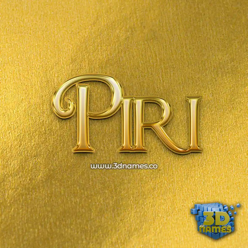 piri in All Gold style - 3D name wallpaper