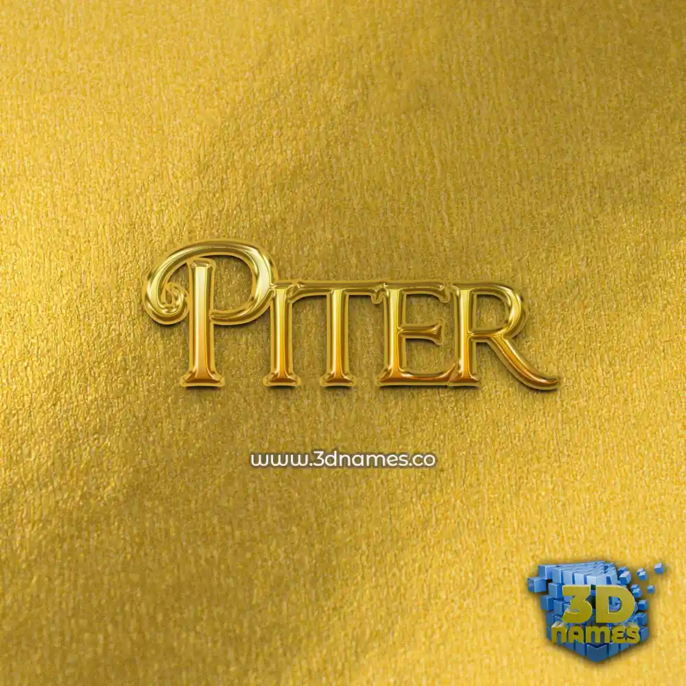 piter in All Gold style - 3D name wallpaper