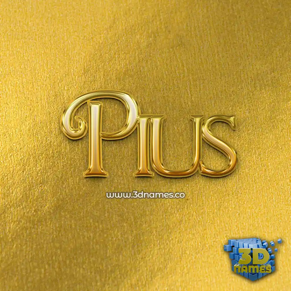 pius in All Gold style - 3D name wallpaper