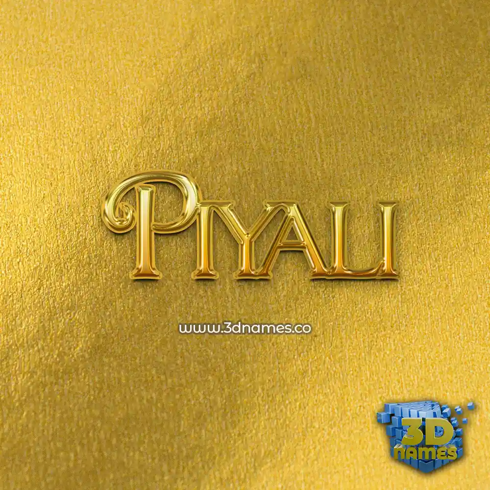 piyali in All Gold style - 3D name wallpaper